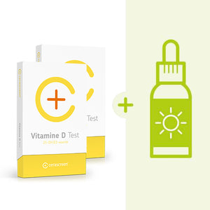 Vitamine-D-Set: 2x Vitamine D Tekort Test + vitamine D3-supplement